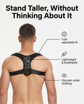 Adjustable posture corrector - stand taller, without thinking about it - hero image with feature callouts